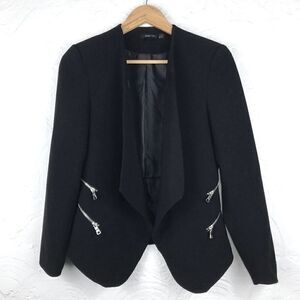 Dex exposed zipper Black Blazer